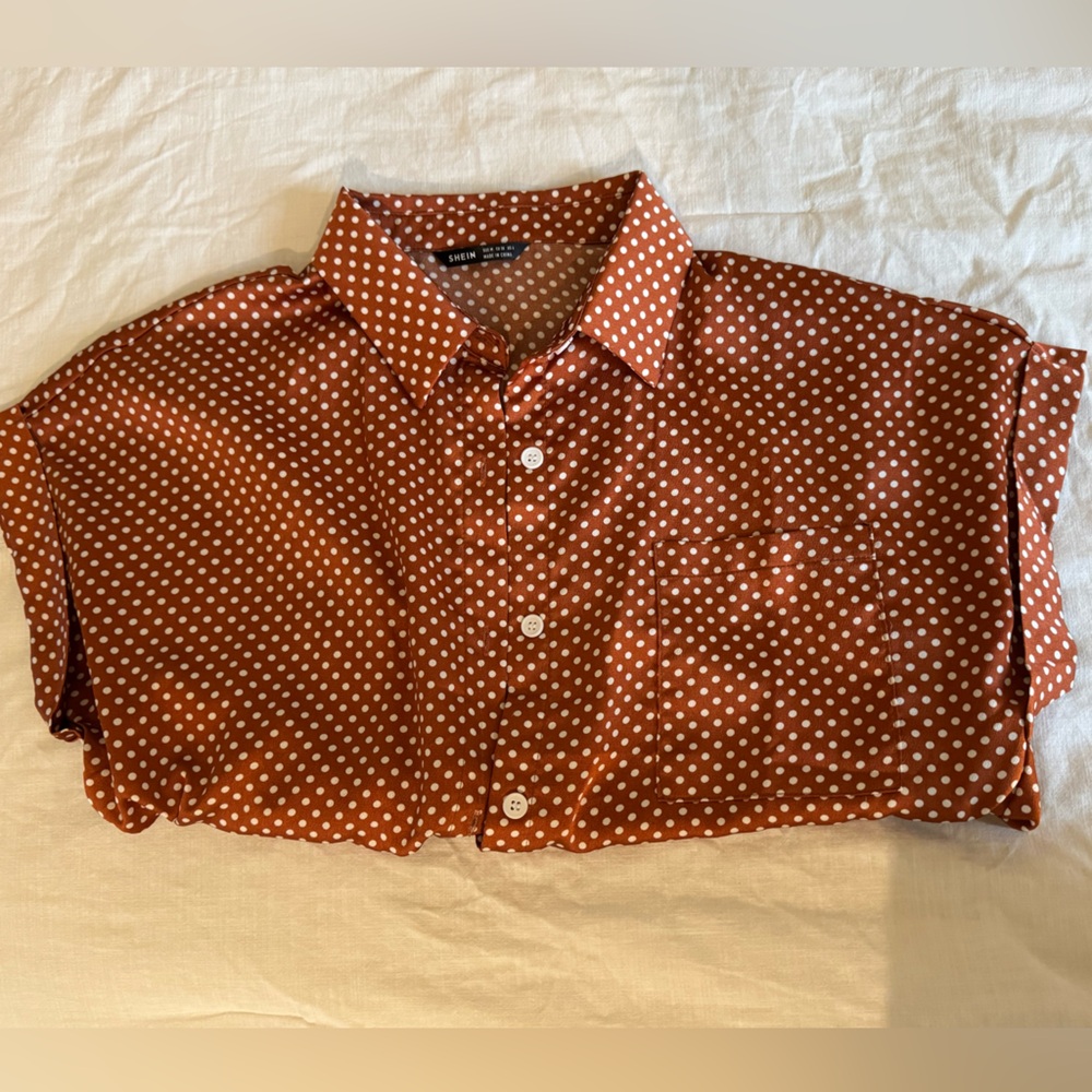 Polka Dot Button-Up Shirt